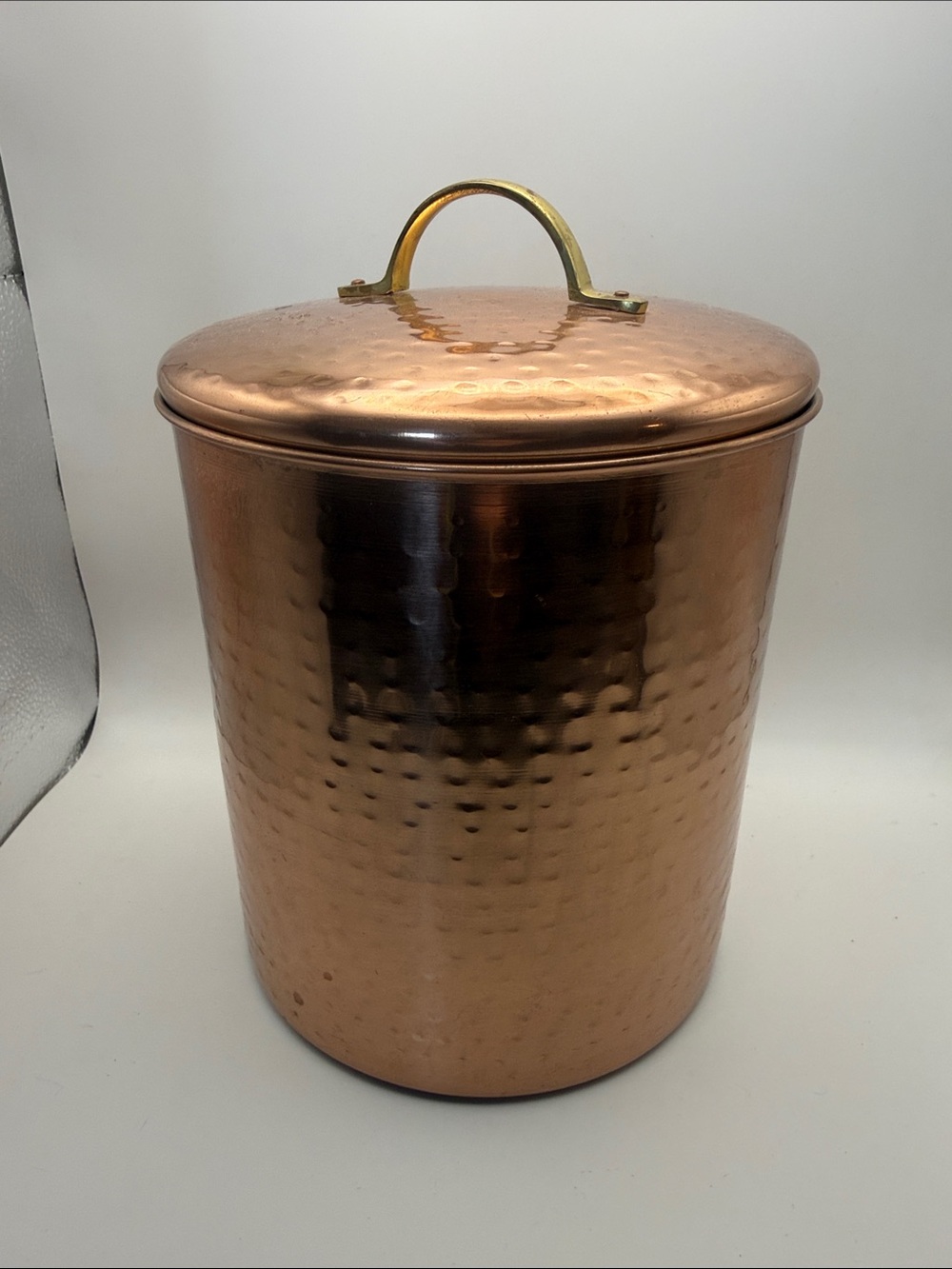 Pier 1 Imports Hammered Copper Canister with Brass Handle